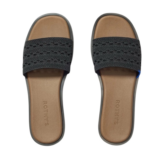 Rothy’s The Slide Sandal Black Crochet 8.5